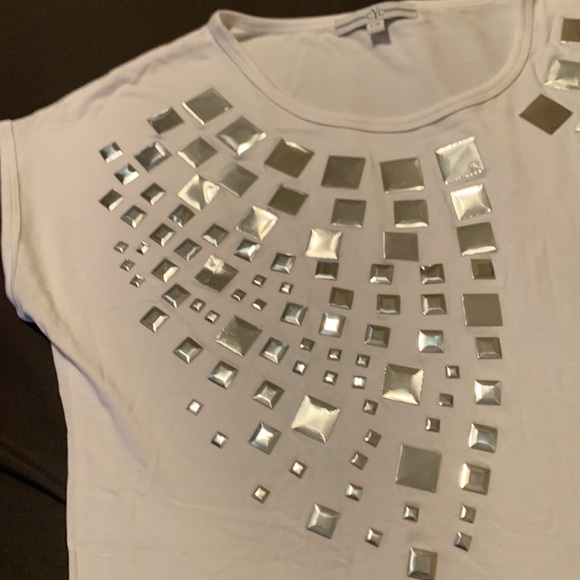 Woman’s dress top with silver metallic details. - Picture 2 of 3